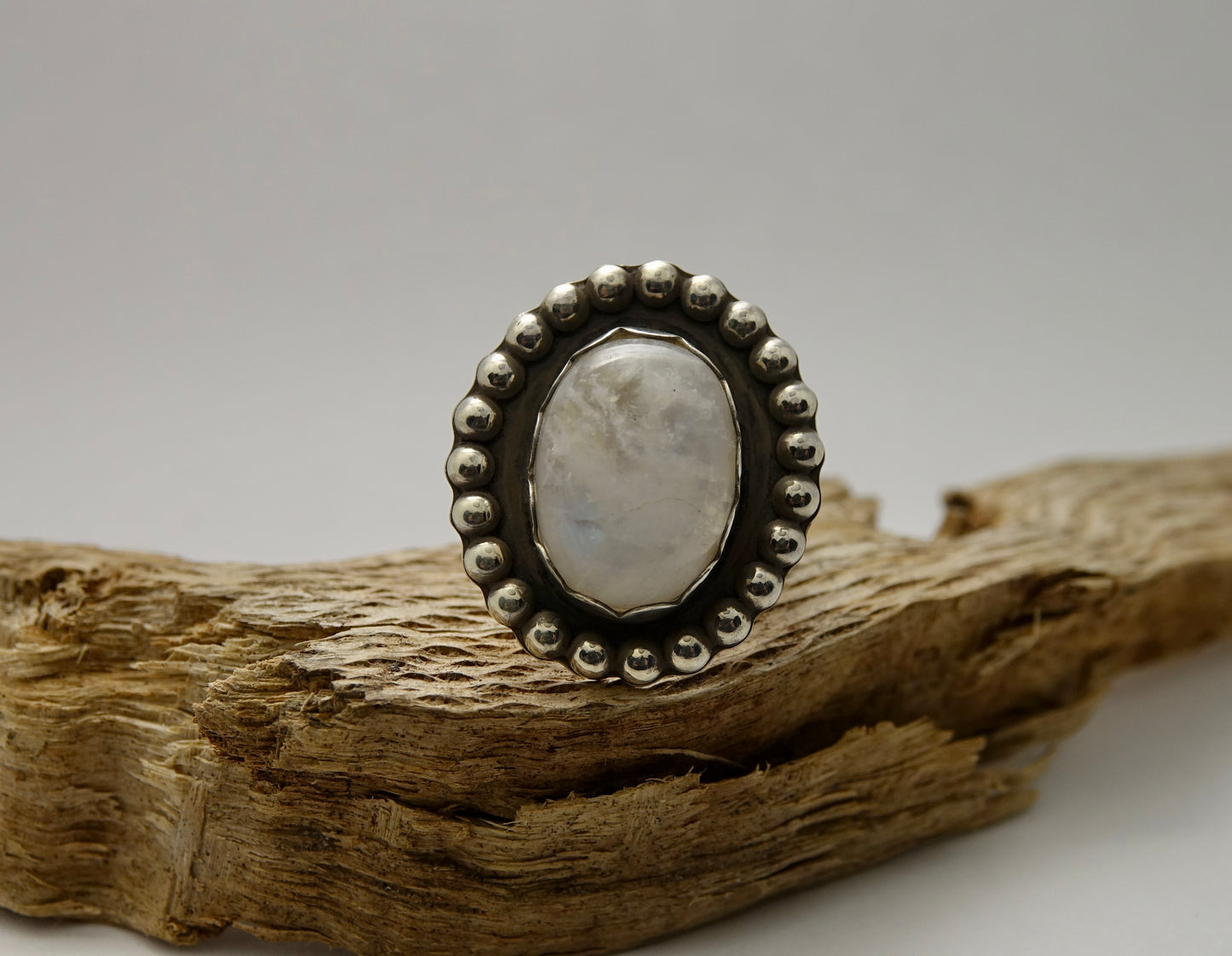 Rainbow Moonstone Ring - Oval - Size 5