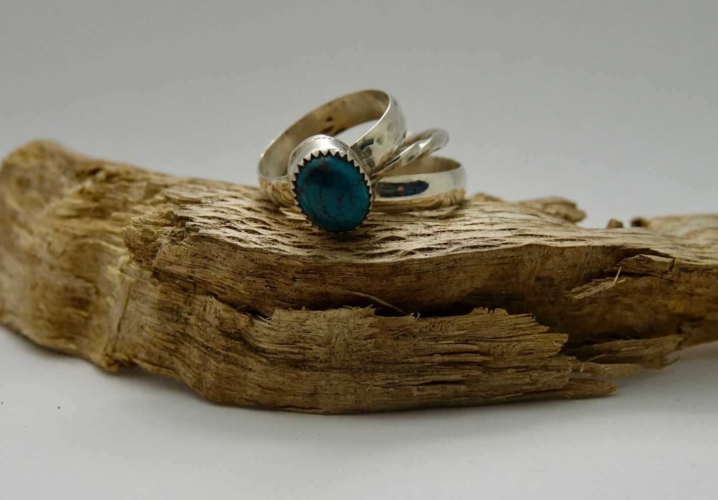 Turquoise Stacker Ring - Set of 3 Rings- Size 6.5