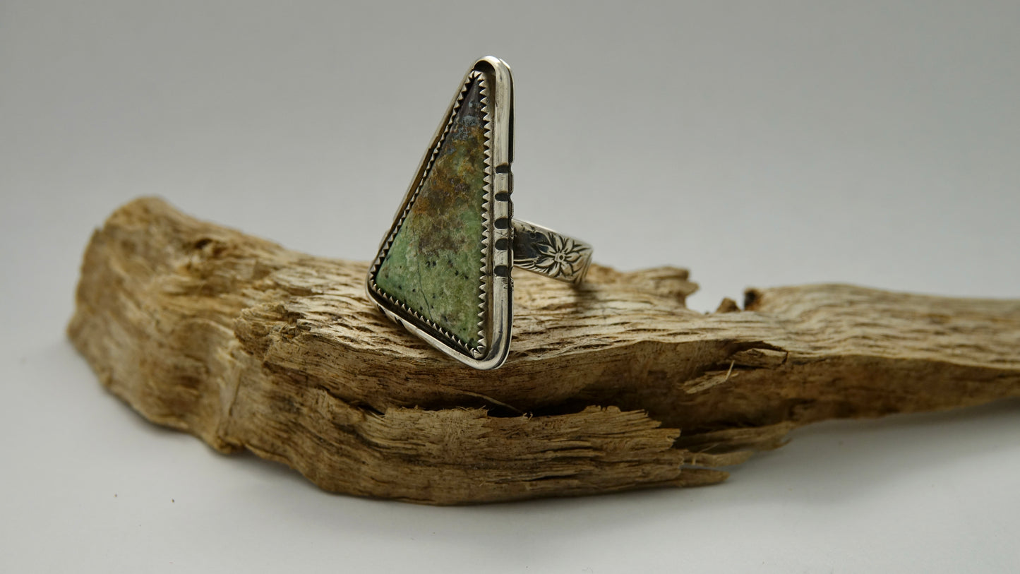 Chrysocolla Ring - Triangle - Size 6.5