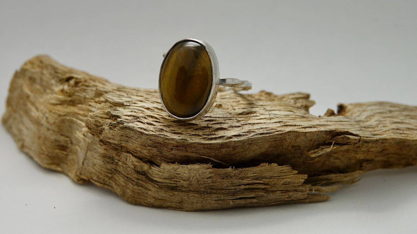Tigers Eye Ring - Oval - Size 6.5
