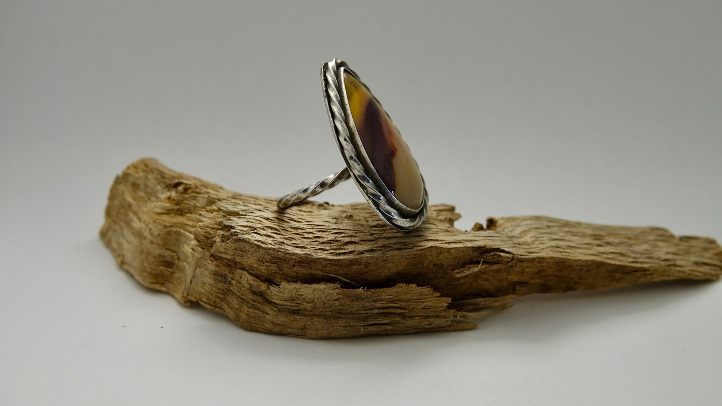 Mookaite Jasper Ring - Teardrop - Size 8.5