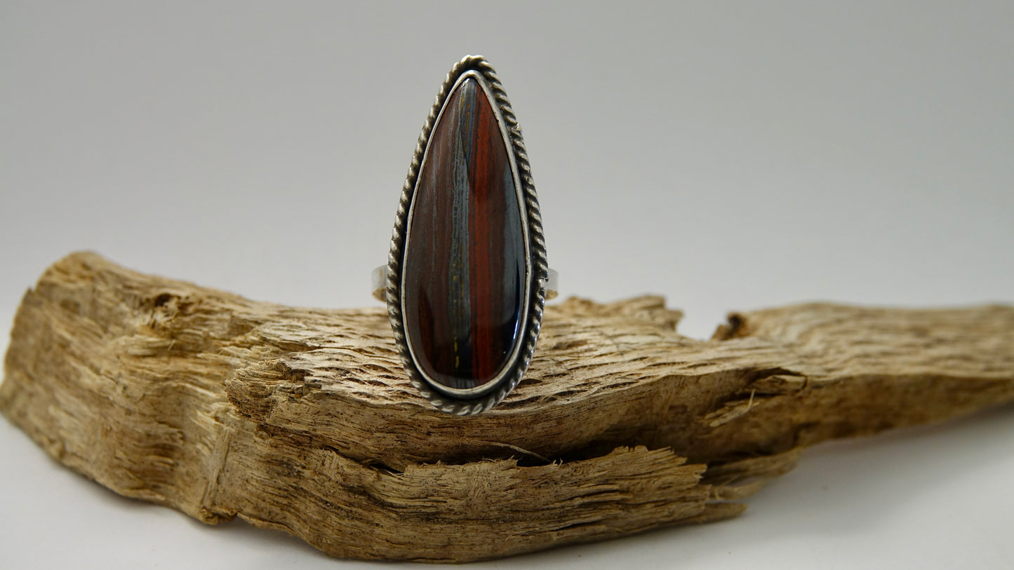 Red Jasper Ring - Teardrop - Size 8