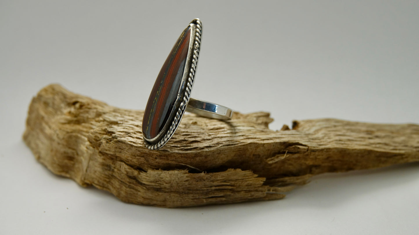 Red Jasper Ring - Teardrop - Size 8