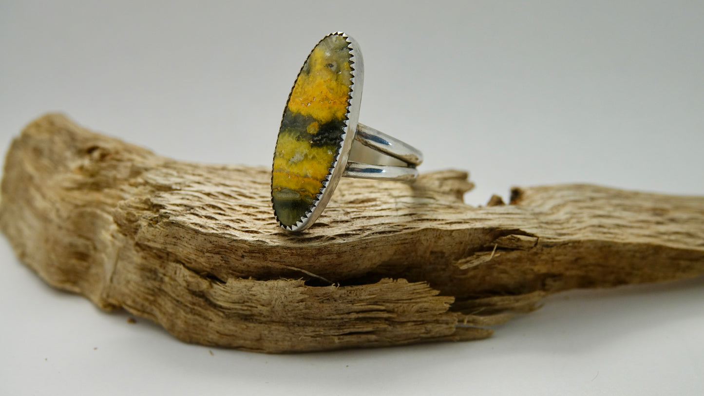 Bumblebee Jasper Ring - Oval - Size 8.5