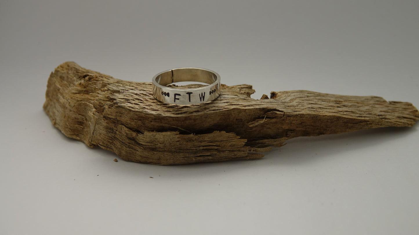 Stamped Ring - "FTW" - Size 8.5