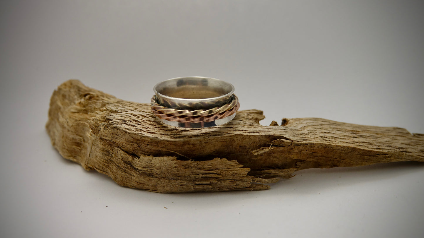 Spinner Ring - 1 Copper / 1 Brass - Size 12