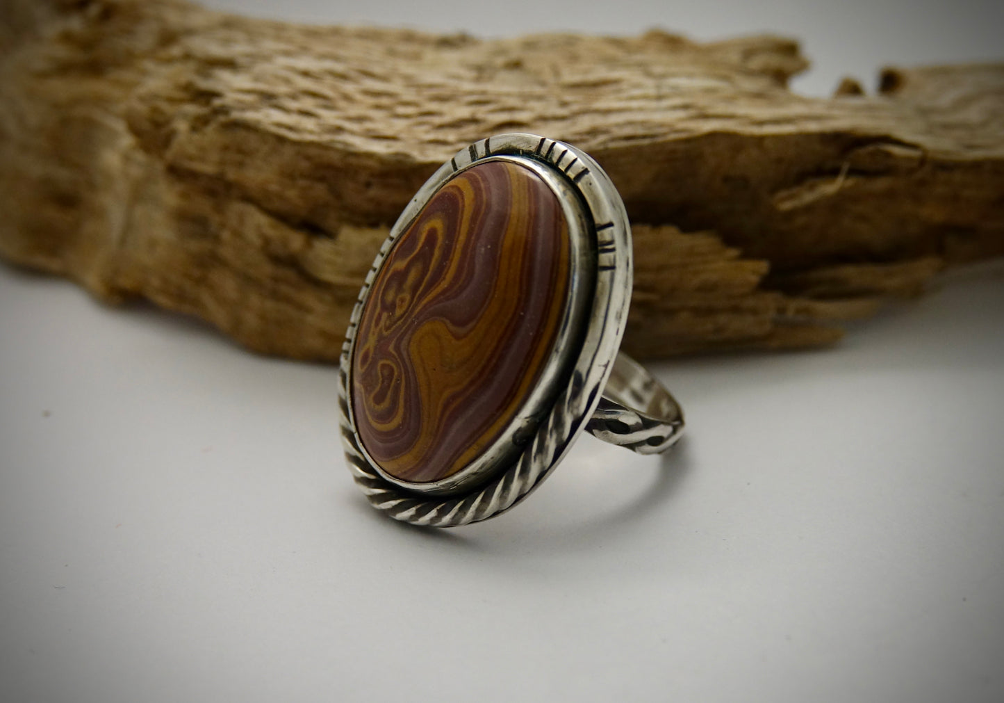Rainbow Hickorite Ring - Oval - Size 7
