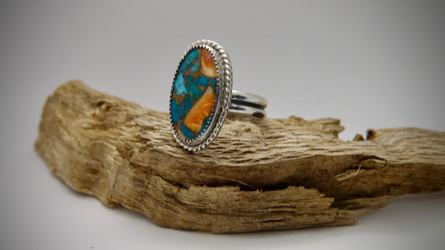 American Mosaic Ring - Oval - Size 7