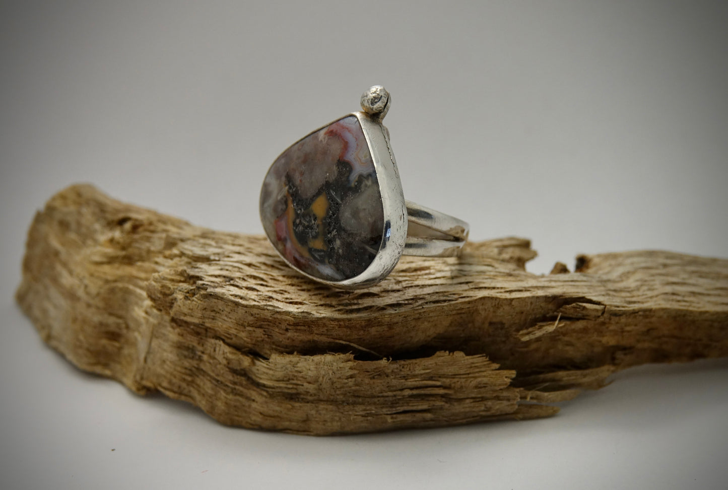 Crazy Lace Agate Ring - Size 7.5