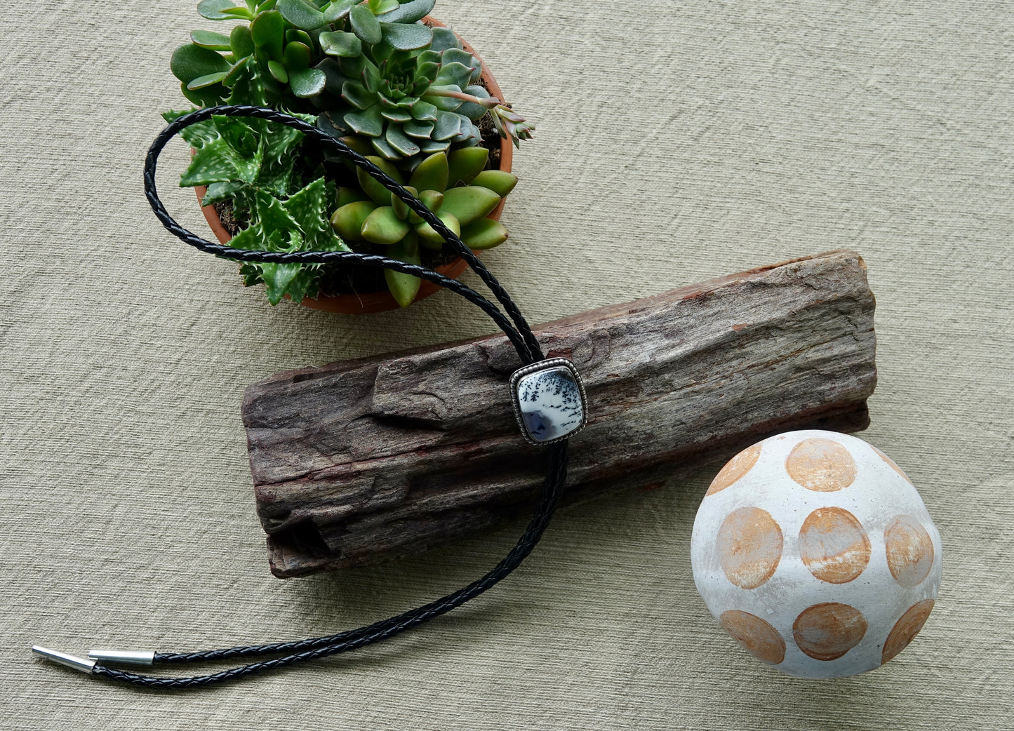 Dendritic Agate Bolo Tie