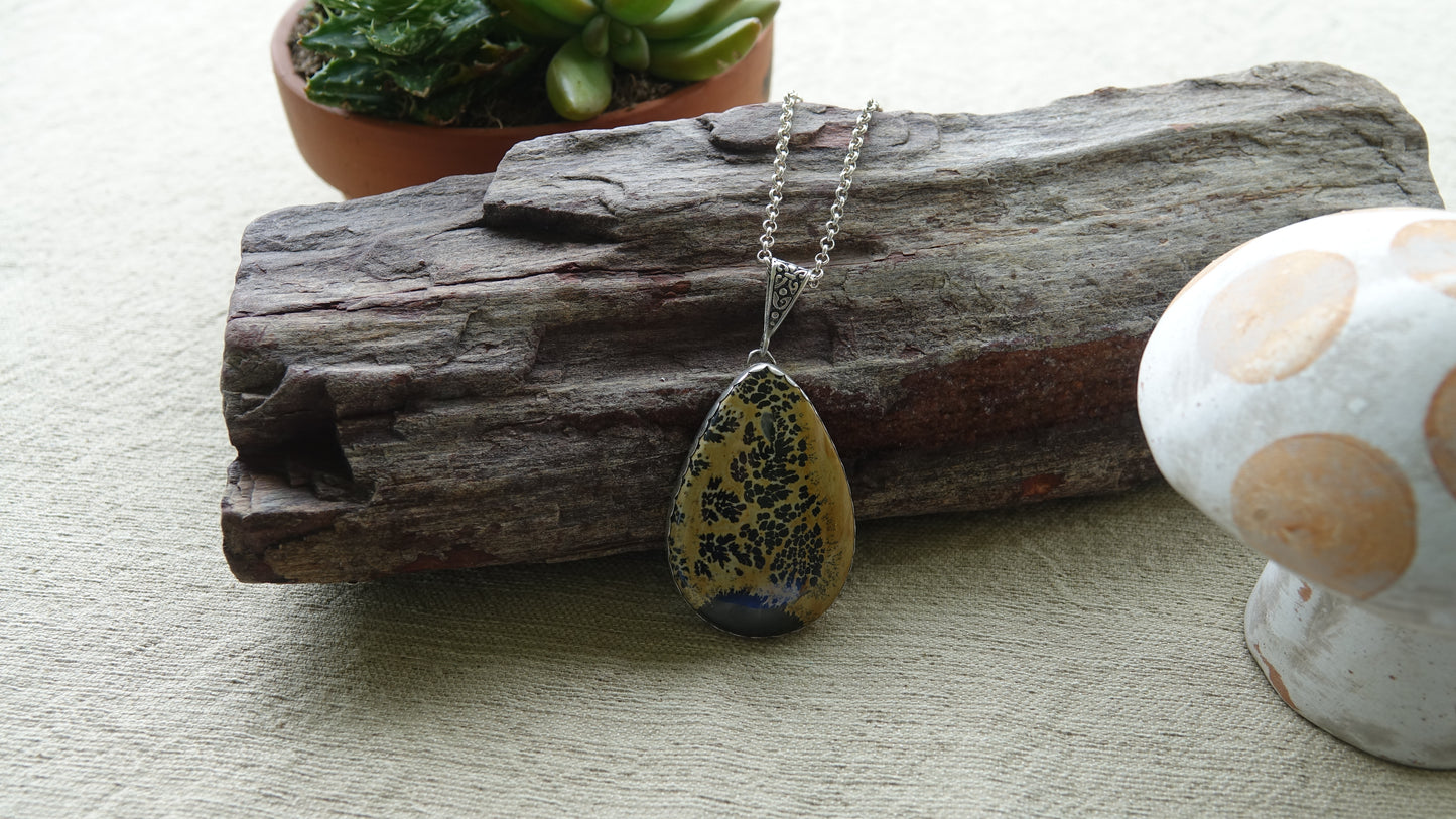 Large Landscape Stone Necklace - Teardrop