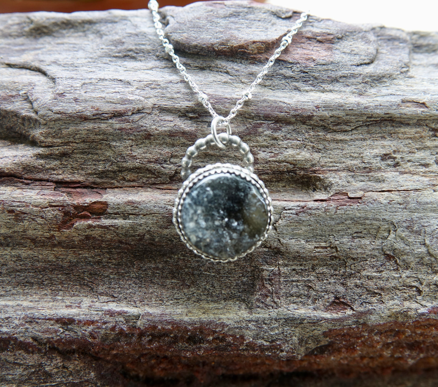 Black Druzy Necklace - Round