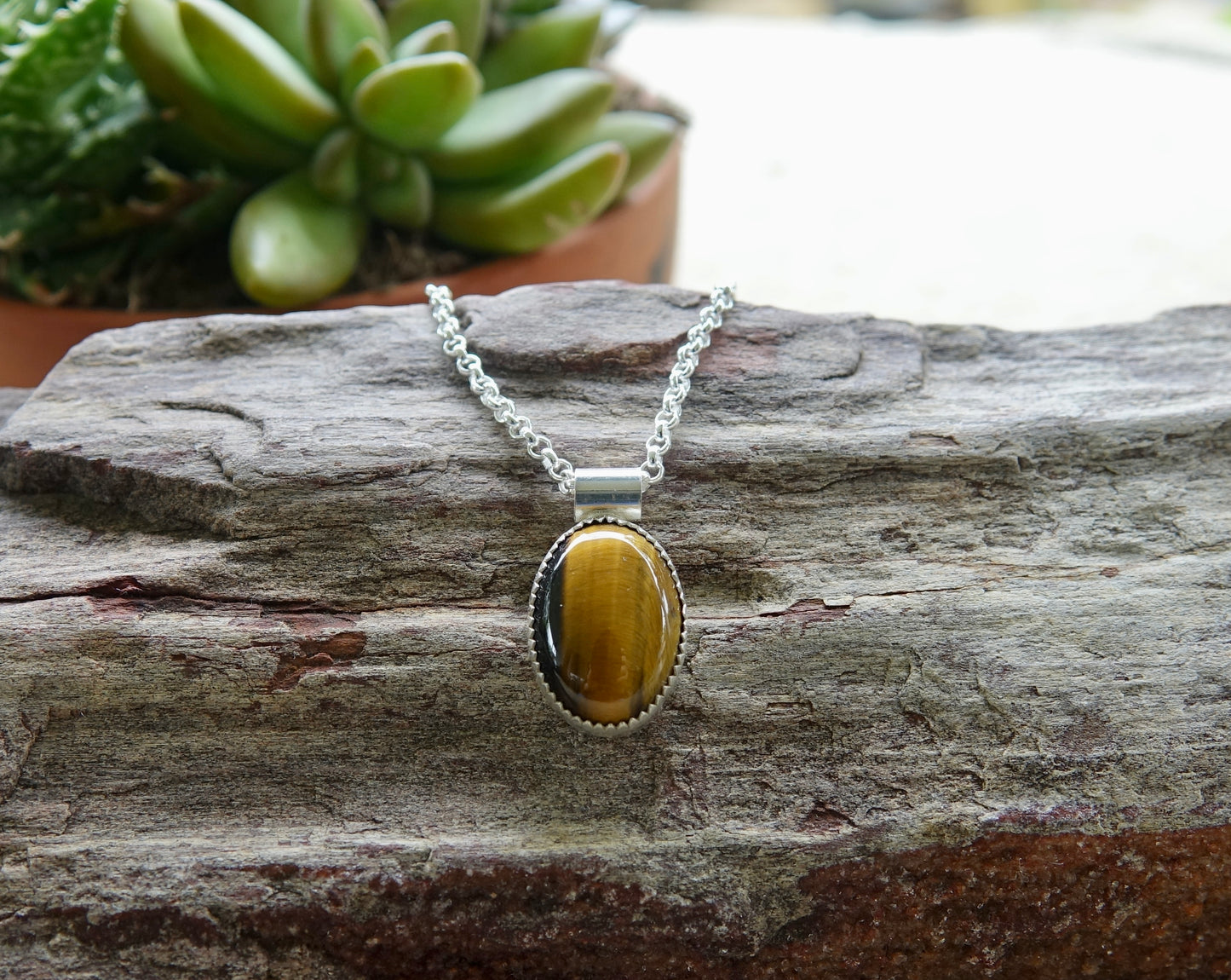 Tigers Eye Necklace - Oval
