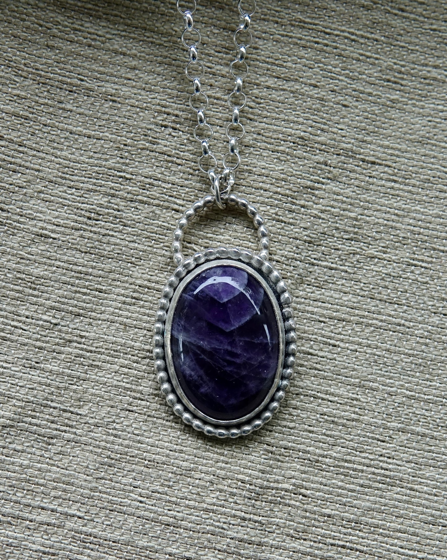Amethyst Necklace - Oval