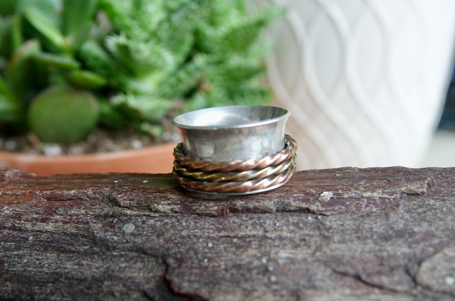 Spinner Ring - 2 Copper / 1 Brass - Size 8.5
