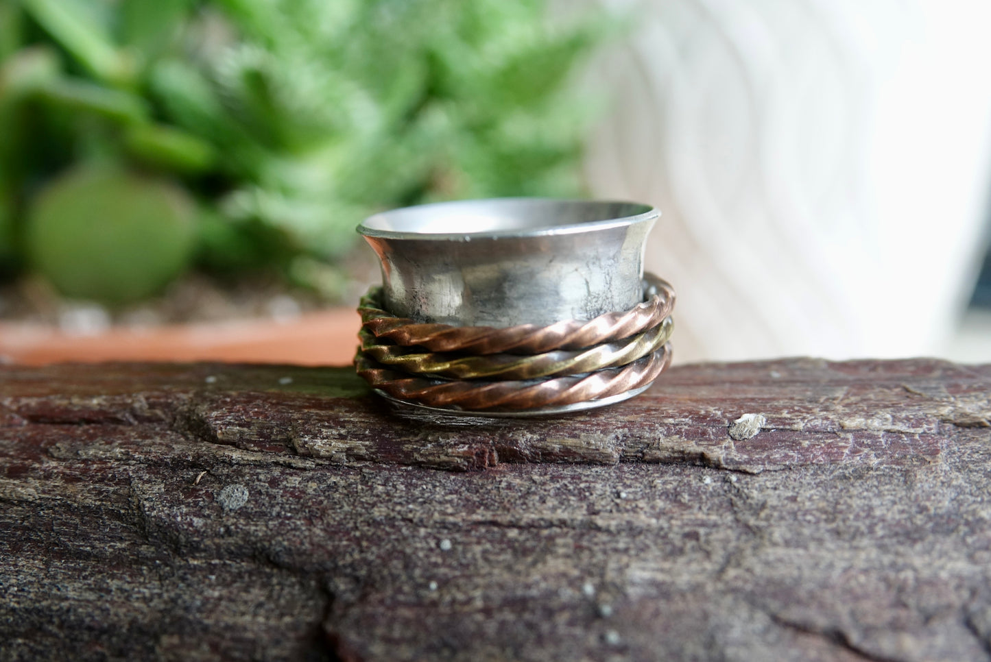Spinner Ring - 2 Copper / 1 Brass - Size 8.5