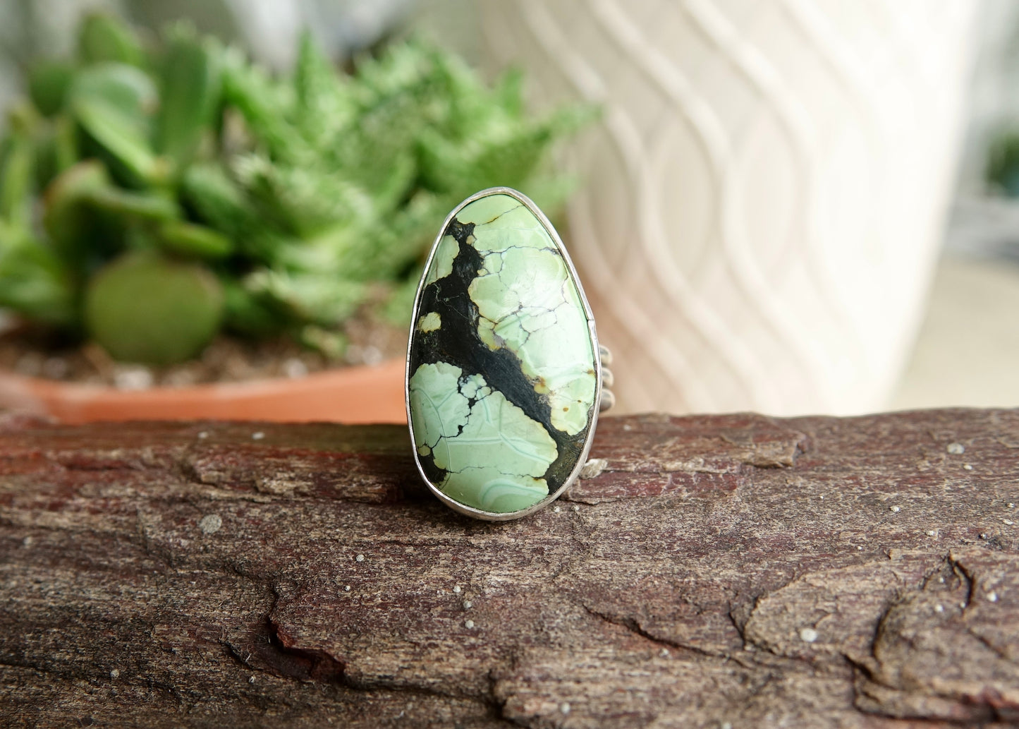 Green Turquoise Ring - Size 7