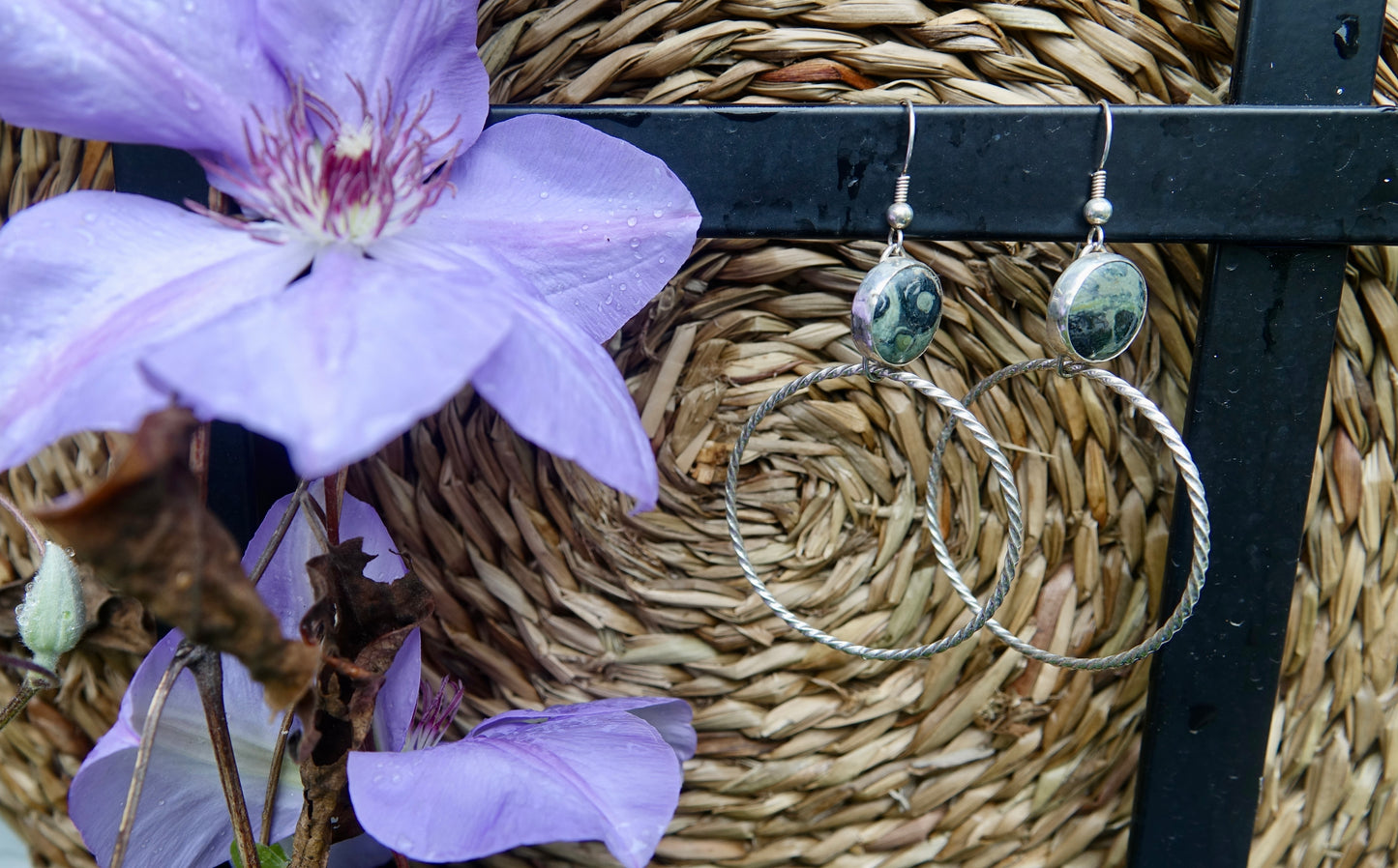 Jasper Hoop Earrings