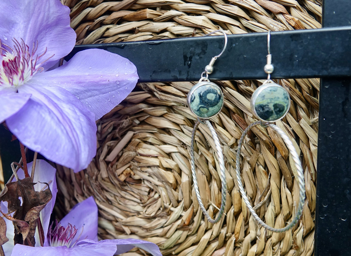 Jasper Hoop Earrings