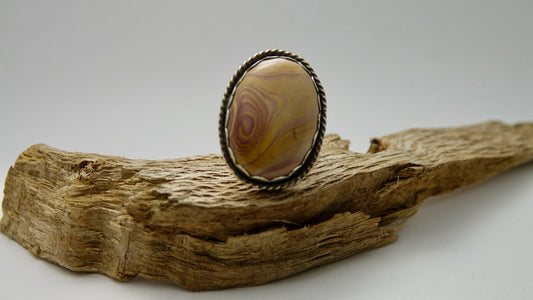 Rainbow Hickorite Ring - Oval - Size 5