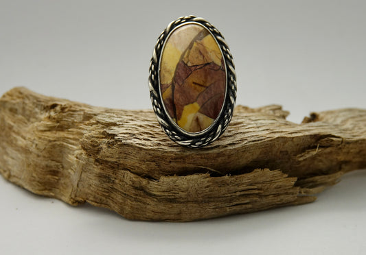 Brecciated Mookaite Ring - Oval - Size 5.25