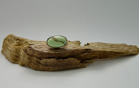 Lemon Chrysoprase Ring - Oval - Size 5.5