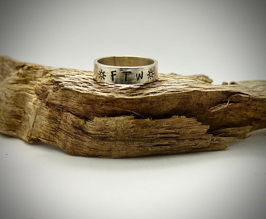 Stamped Ring - "FTW" - Size 6.25