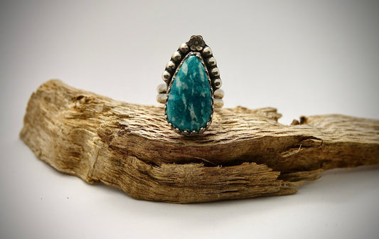 Amazonite Ring - Teardrop - Size 6.5