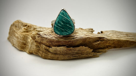 Amazonite Ring - Teardrop - Size 6.5