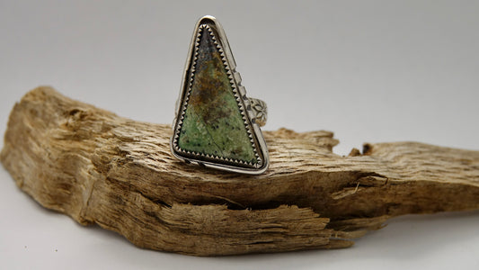 Chrysocolla Ring - Triangle - Size 6.5