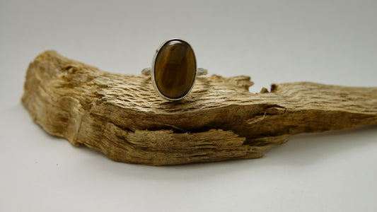 Tigers Eye Ring - Oval - Size 6.5