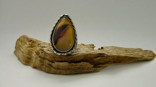 Mookaite Jasper Ring - Teardrop - Size 8.5