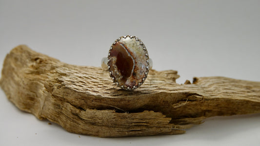 Crazy lace Agate Ring - Oval - Size 9