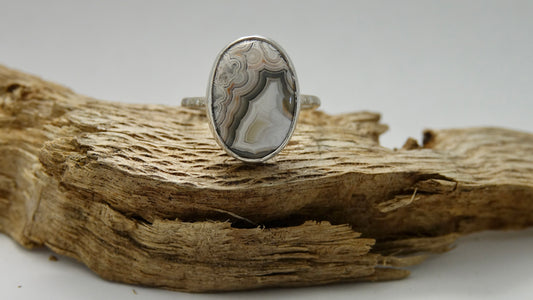 Crazy Lace Agate Ring - Oval - Size 8