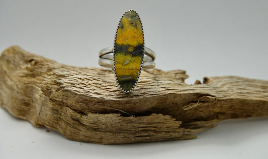 Bumblebee Jasper Ring - Oval - Size 8.5