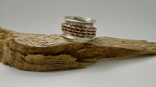 Spinner Ring - 2 Copper / 1 Brass - Size 8.5
