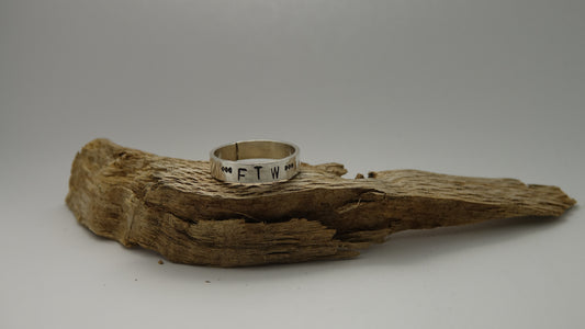 Stamped Ring - "FTW" - Size 8.5