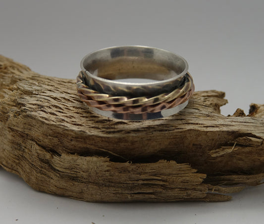 Spinner Ring - 1 Copper / 1 Brass - Size 12