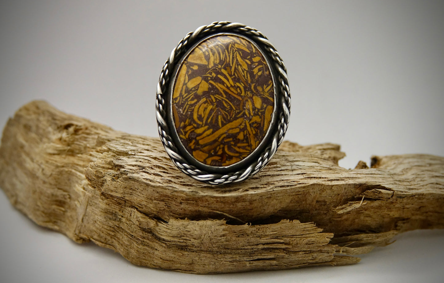 Elephant Skin Jasper Ring - Oval - Size 7