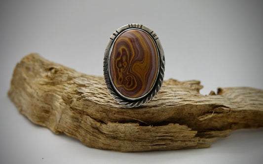 Rainbow Hickorite Ring - Oval - Size 7