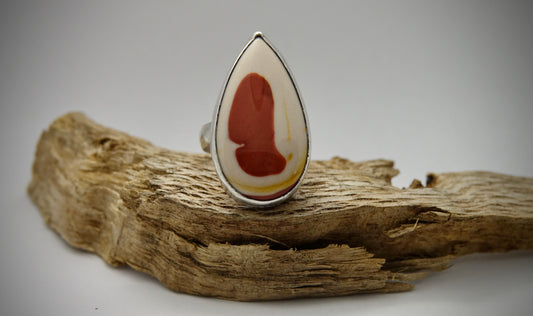 Mookaite Jasper Ring - Teardrop - Size 7.75