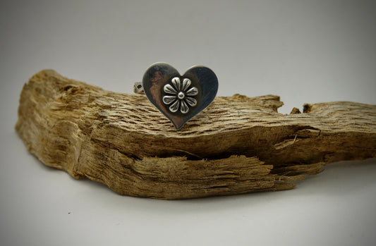 Large Heart with Flower - Size 7.75
