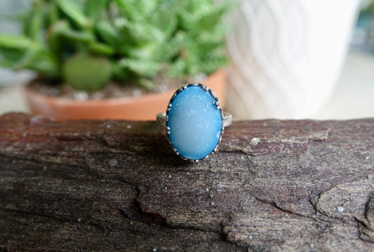Blue Druzy - Oval - Size 7