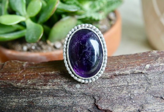 Amethyst Ring - Oval - Size 6.5