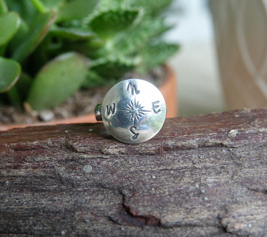 Compass Ring - Round - Size 6.5