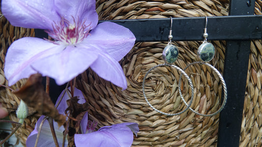 Kambaba Jasper Hoop Earrings