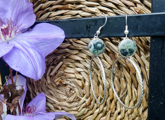 Jasper Hoop Earrings